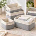 Cream & Gray Fabric Storage Basket Set — view 1
