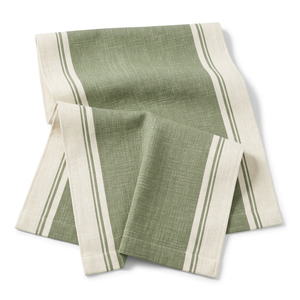 Sage Green Linen-Blend Table Runner — detail 3