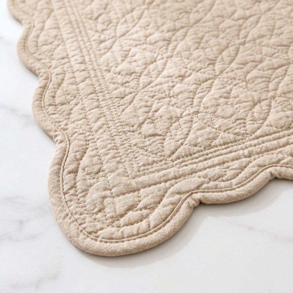 Scalloped Quilted Placemat & Napkin Set — detail 2