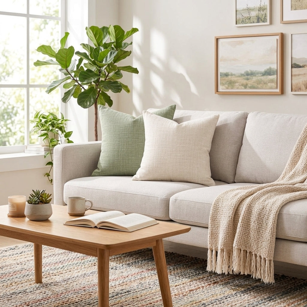 Sage & Ivory Textured Pillow Cover Set — detail 1