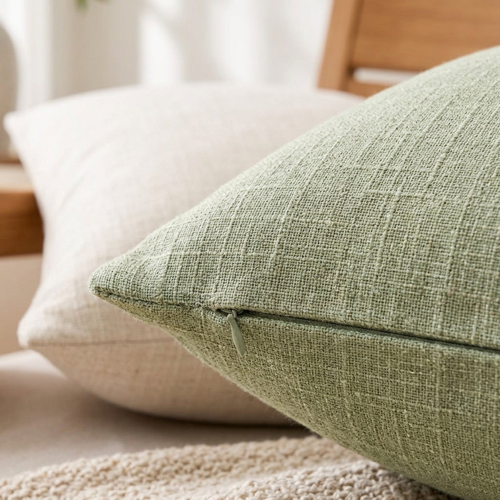 Sage & Ivory Textured Pillow Cover Set — detail 2