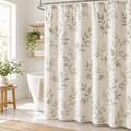 Sage Botanical Fabric Shower Curtain — view 1